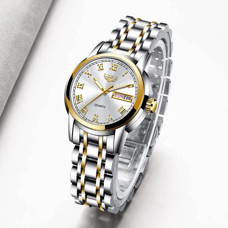 

2021New LIGE Luxury Ladies Watches Women Waterproof Rose Gold Woman Wrist Watch Top Brand Bracelet Clock Gift Relogio Feminino