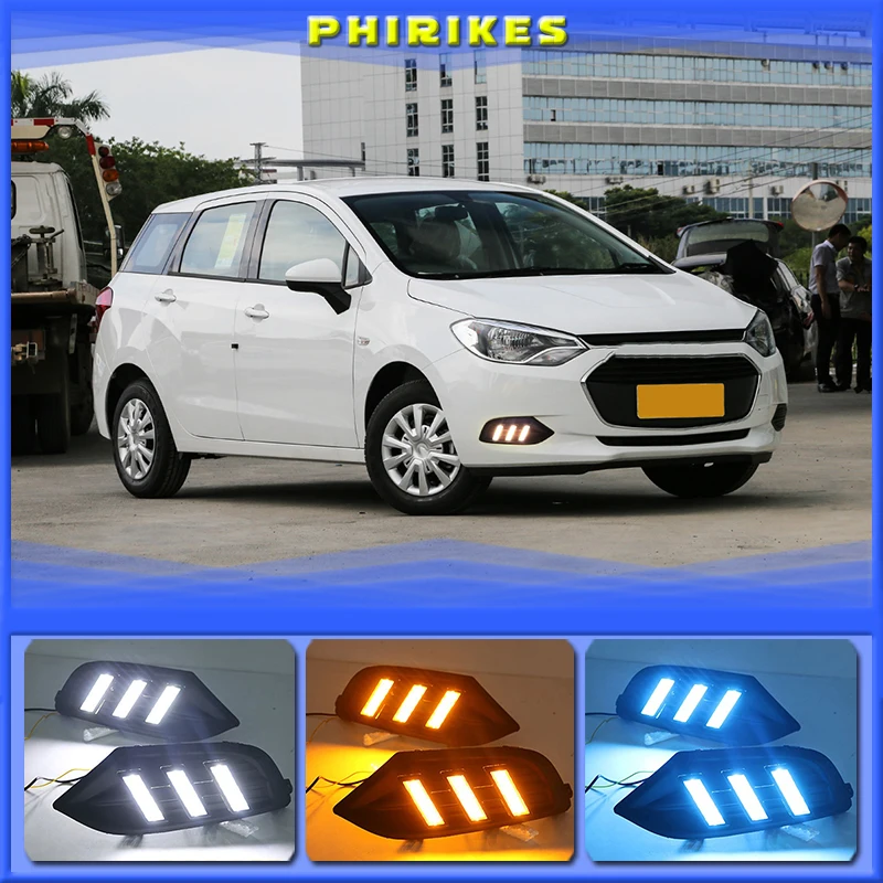 

1 Set Car LED DRL Light Daytime Running Light Daylight With Turn Signal Lamp For Chevrolet Chevy AVEO RV Sonic 2016-2018