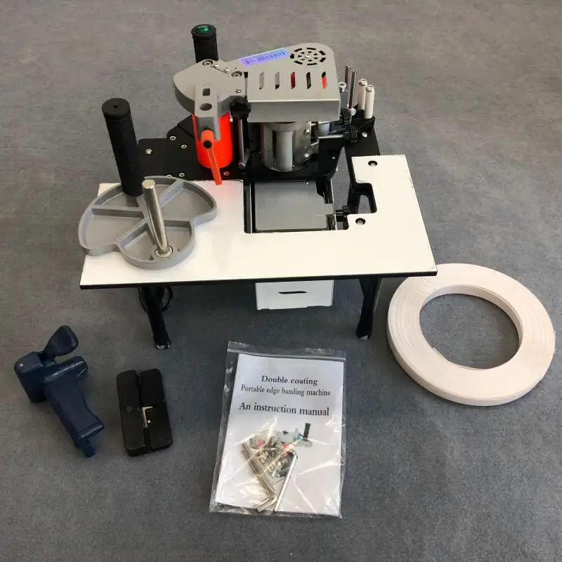 Ru Manual Edge Banding Machine Double Side Gluing Portable Edge Bander Woodworking Edge Banding Machine 220V 1200W