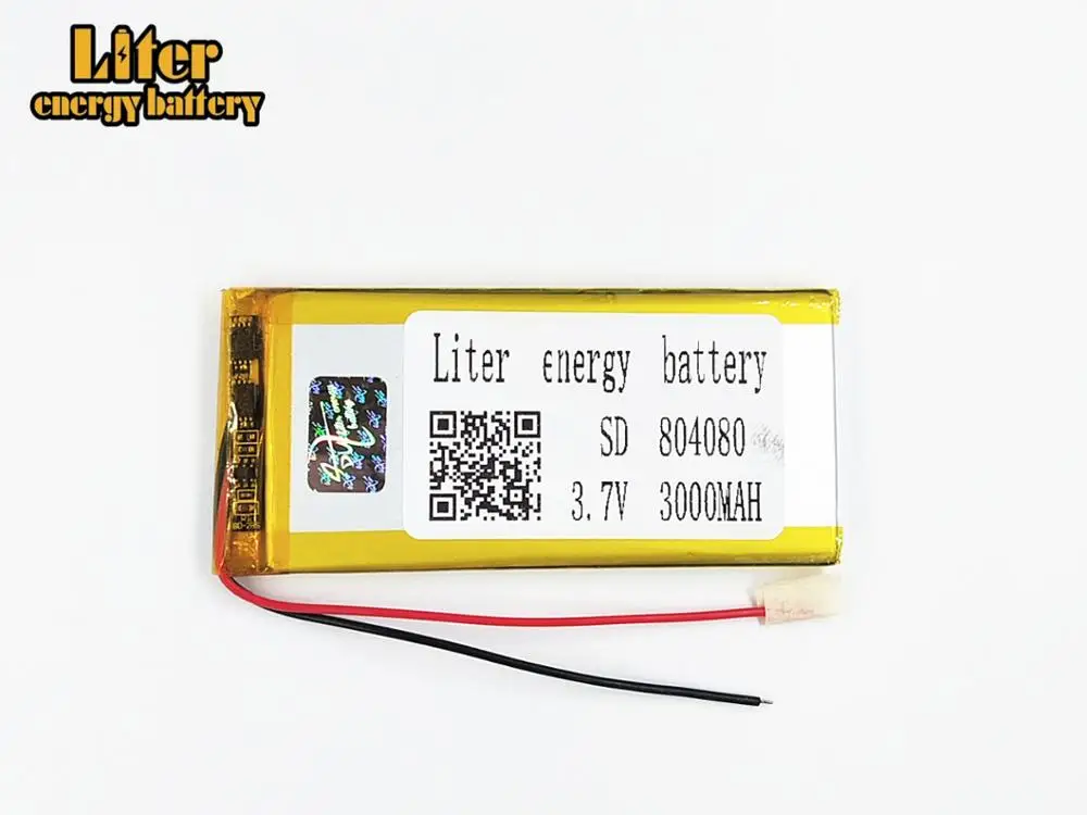 804080  3.7V  lithium-ion polymer battery 3000mah vehicle traveling data recorder LED