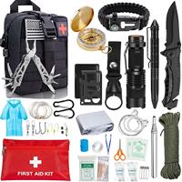 EDC Survival Kit Gear Tool Kit 47 IN 1 Emergency SOS Survival Tools Emergency Blanket Tactical Pen Flashlight Pliers Wire Saw