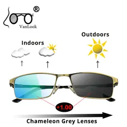 Bifocal Reading Glasses Photochromic Sunglasses Chameleon Lens Frame For Men Women Sight Eyeglasses +1.5 2 2.5
