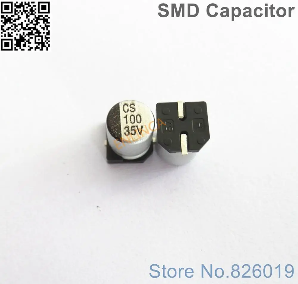 12pcs/lot 35v 100uf SMD Aluminum Electrolytic Capacitors size 6.3*7.7 100uf 35v