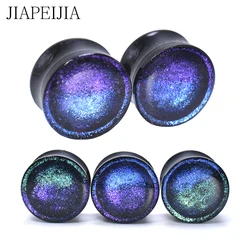 Colour Mixture Ear Plugs Tunnels Black Acrylic Ear Stretcher Gauge Expander Piercing Jewelry 8-30mm