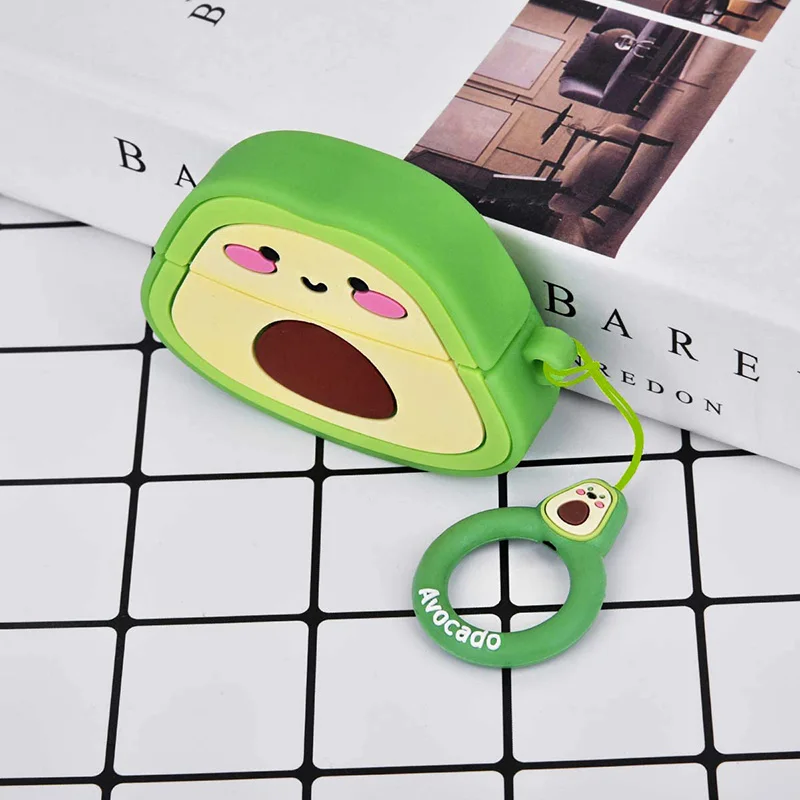 Custodia in Silicone 3D simpatico cartone animato Avocado per Airpods Pro 2022 custodia di ricarica per auricolari Bluetooth senza fili per Airpods