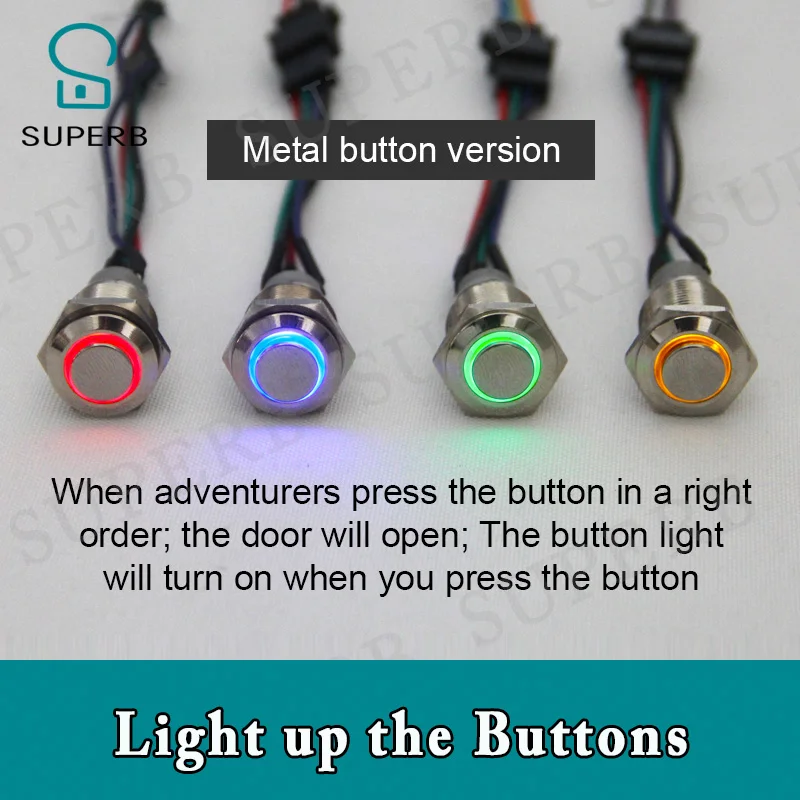 

Escape room Prop Light up the buttons in correct sequence to unlock real life adventure secret room escape game prop 1987 superb