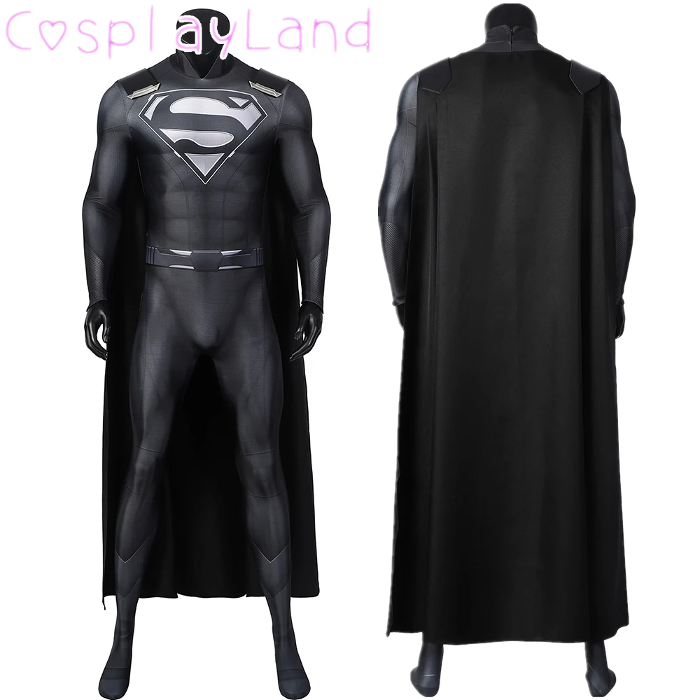 Else Worlds Kal El Black Costume 3D Printing Jumpsuit Black Suit Superhero Spandex Bodysuit Halloween Cosplay Zentai Outfit