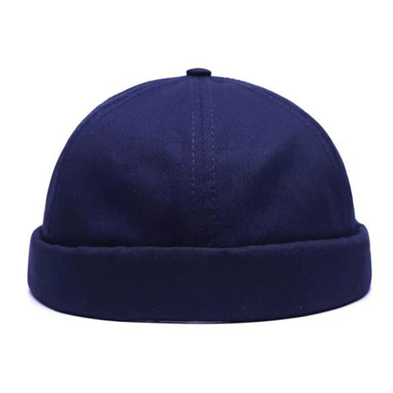 Men Street Casual Docker Sailor Biker Hat Round Beanie Brimless Cap Fashion Unisex Pumpkin Vintage Beanies Hats