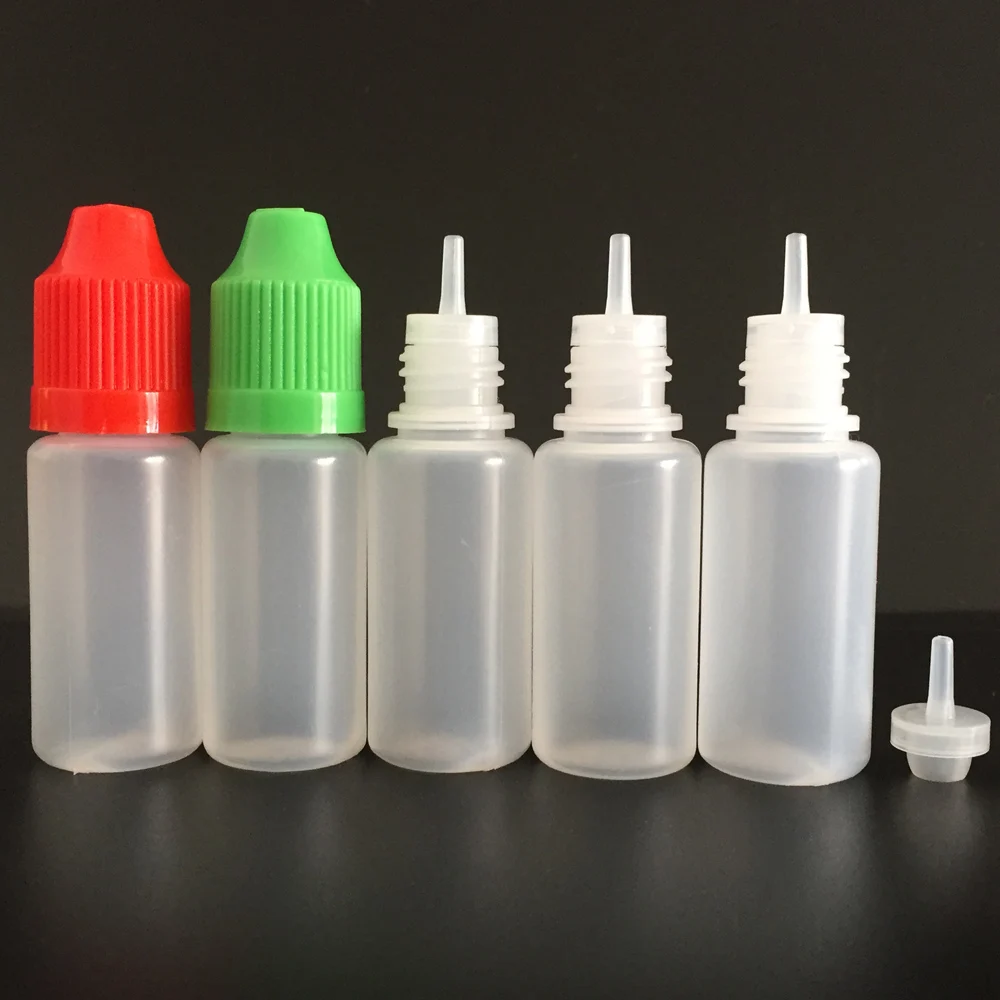 500pcs 10ml PE Needle Bottle Plastic Dropper Bottles Child Proof Caps LDPE E Cig E Liquid Empty Bottle