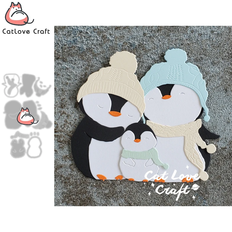 Catlove Winter Penguin Animal Metal Cutting Dies Scrapbooking Stencil Die Cuts Card Making DIY Craft Embossing New Dies For 2021