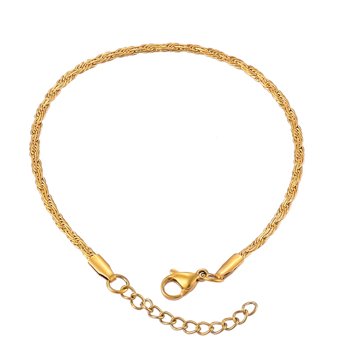 Edelstahl-Flachseilkettenarmband Hochwertiger Schmuck Bestseller Klassiker für Männer und Frauen – Detail 4