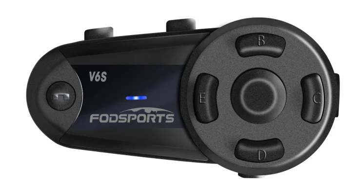 Fodsports V6S Motorcycle Intercom Helmet Bluetooth Headset 6 Riders 1000m Waterproof Wireless Interphone,FM Radio,Share Music