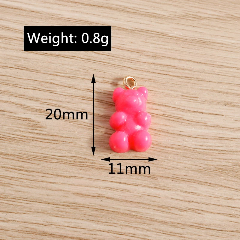 30pcs 11*20mm 9 Colors Cartoon Bear Charms for Jewelry Making Cute Drop Earrings Pendants Necklaces DIY Animal Jewelry Findings