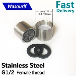 WASOURLF 2 adet G1/2 kaba iplik 19mm kadın konu paslanmaz çelik su tasarrufu havalandırıcı musluk aksesuarları dokunun emzik kabarcık