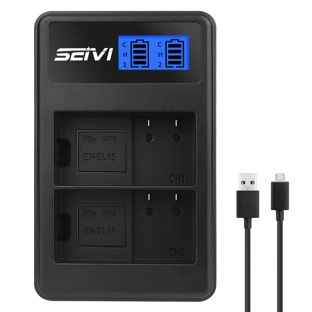 EN-EL15 EN15 зарядное устройство с USB-кабелем для камер Nikon 1 V1 Z6 Z7 D600 D610 D750 D800 D810 D810A