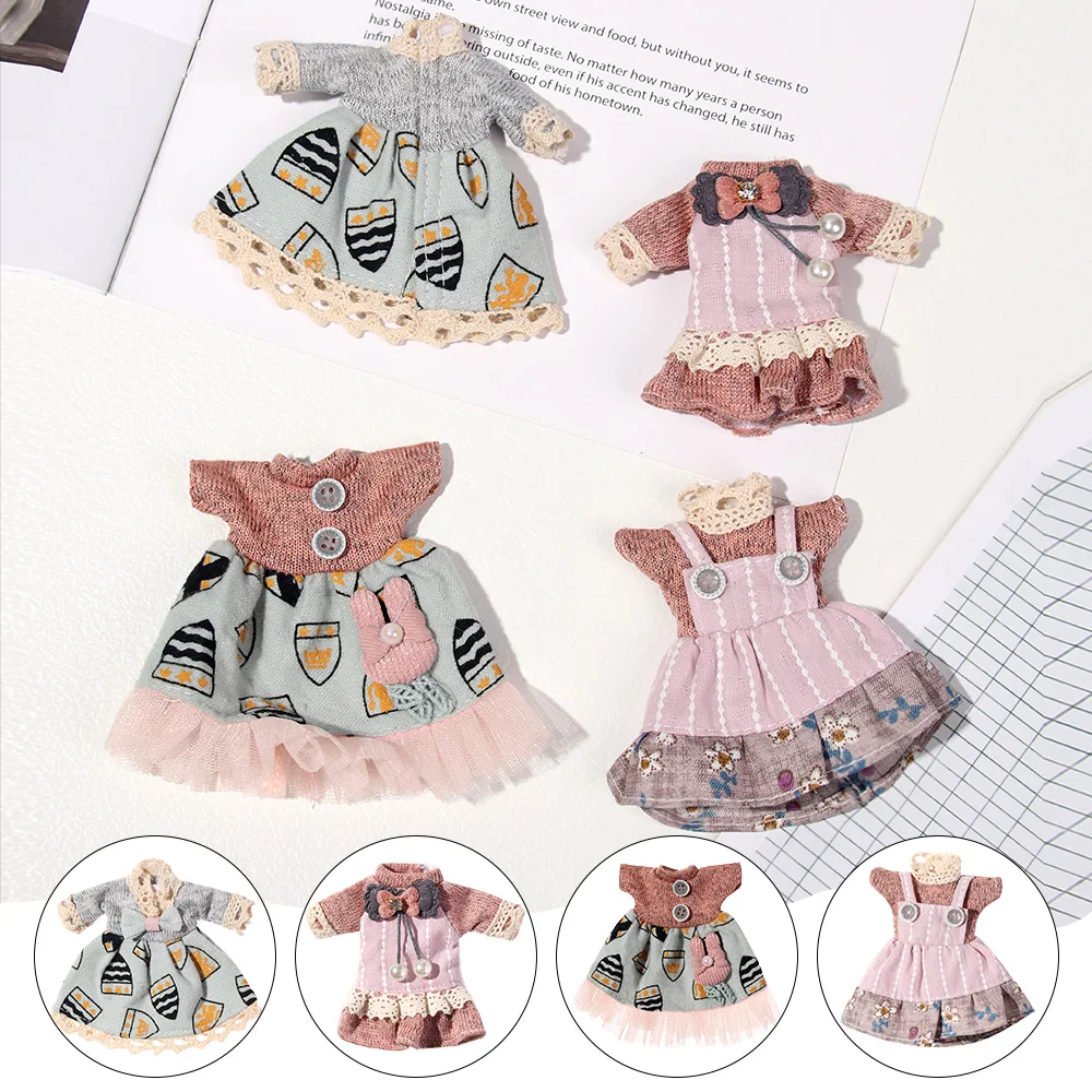 1 Set New Summer DIY Dolls Dress Toys Bikini Cloth Lace Skirt Toys Clothes Skirt Fabric Sewing for 16cm/31cm Doll Accessories