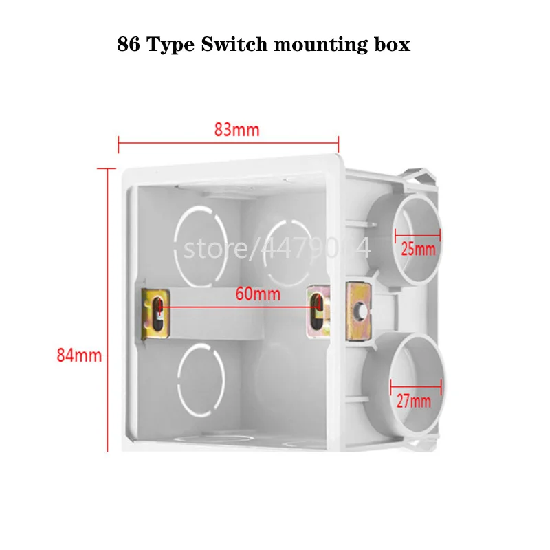 60mm 80mm 120mm Socket Base Outfit Junction Box Surface Mount Bottom Box Wall Switch Socket Universal  Installation box White