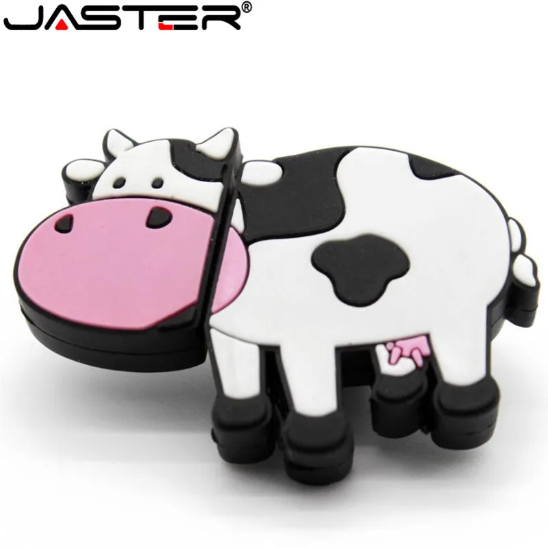 

JASTER 100%real capacity cute animal Usb flash drive cow U disk dairy cattle memory Stick pen drive 4GB 16GB 32GB 64GB wholesale