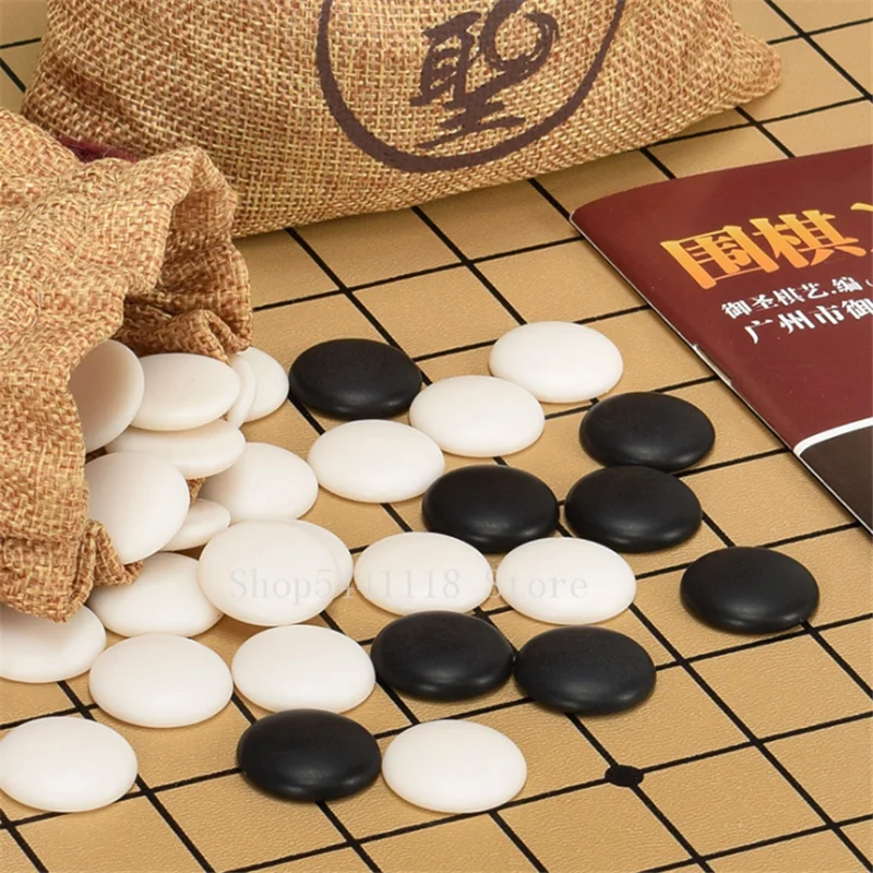 High Quality Weiqi Go Game Pieces Suede Leather Cloth Bags Gobang International Standard On Go Chess Gomoku Board Games