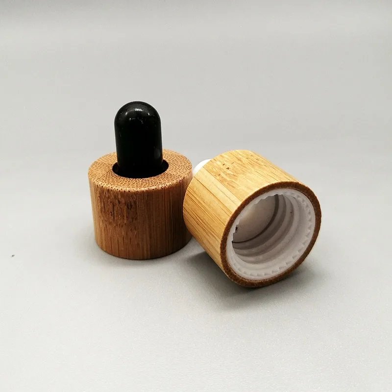 18mm cosmetic glass bottle dropper cap ecofriendly wooden bamboo cover pipetting lid essential oil bottles top 18/415