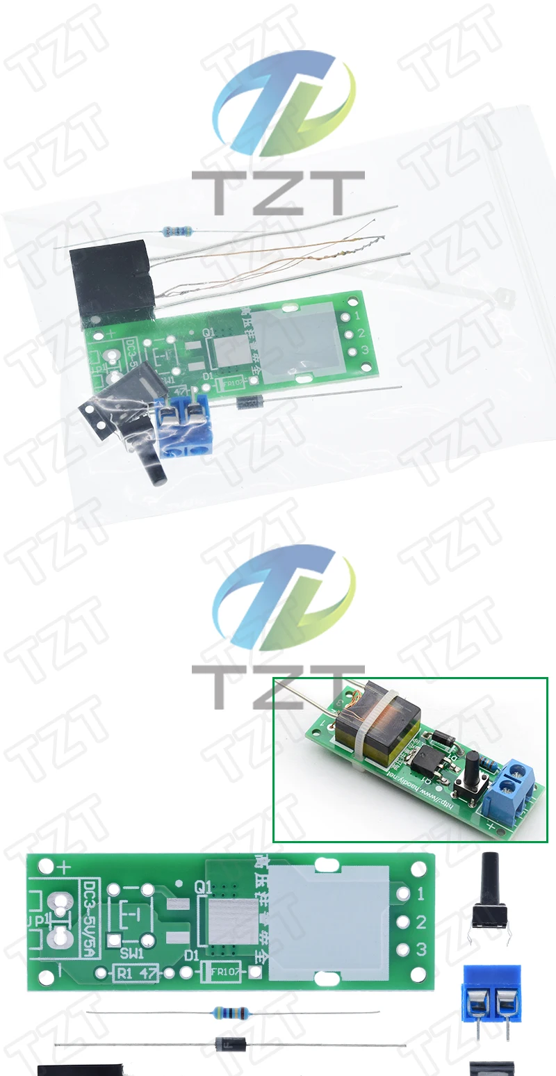 HV-1 Hochspannungsgenerator Lichtbogenzündungs-DIY-Kit Lichtbogengenerator Zigarettenanzünder-Kit DIY Hochspannungsmodul DC 3-5V Feuerzeug – Detail 4