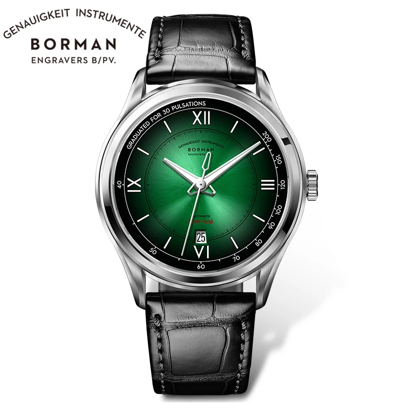 BORMAN 2021 Top Luxury Brand Men Watch Sapphire Glass Green Dial High Quality Wristwatch Business Automatic Mechanical Watches