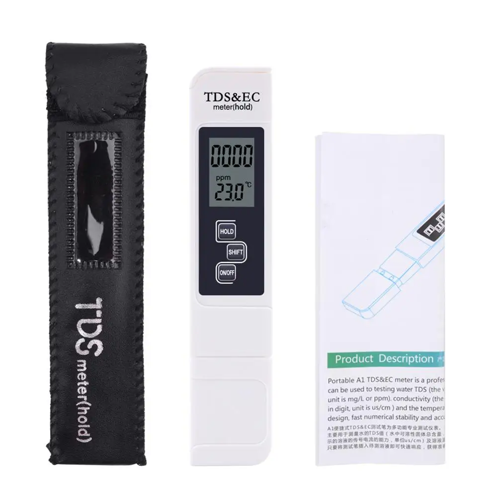 Stylo testeur de température TDS EC, fonction 3 en 1, outil de mesure de la qualité de l'eau, conductivité, TDS & EC, 0-5000ppm, nouveau, 2018
