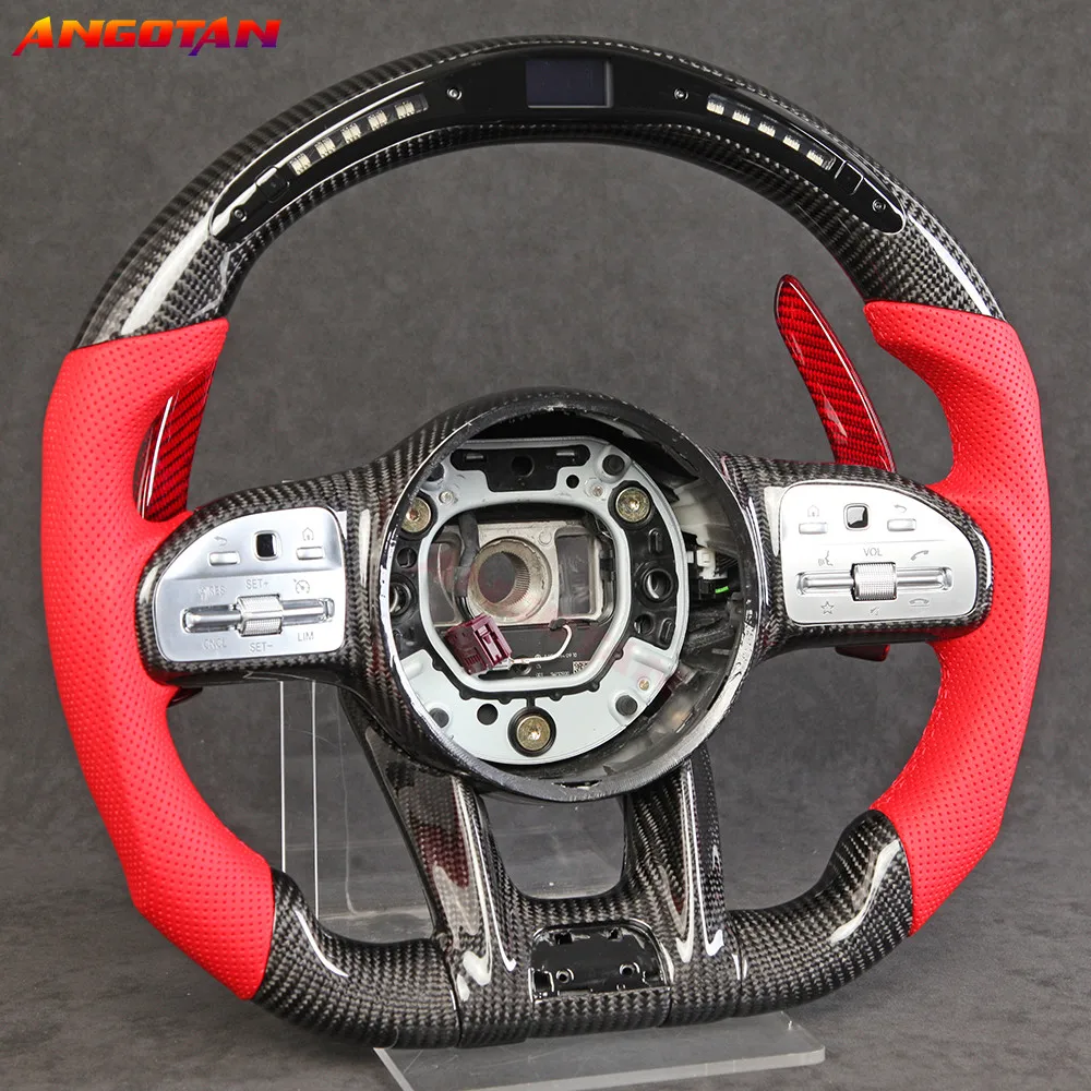 Carbon Fiber Steering Wheel Fit For Mercedes-Benz Sport Car AMG CLA C G GLA GLC S63 S65 W205 W222 W219all series