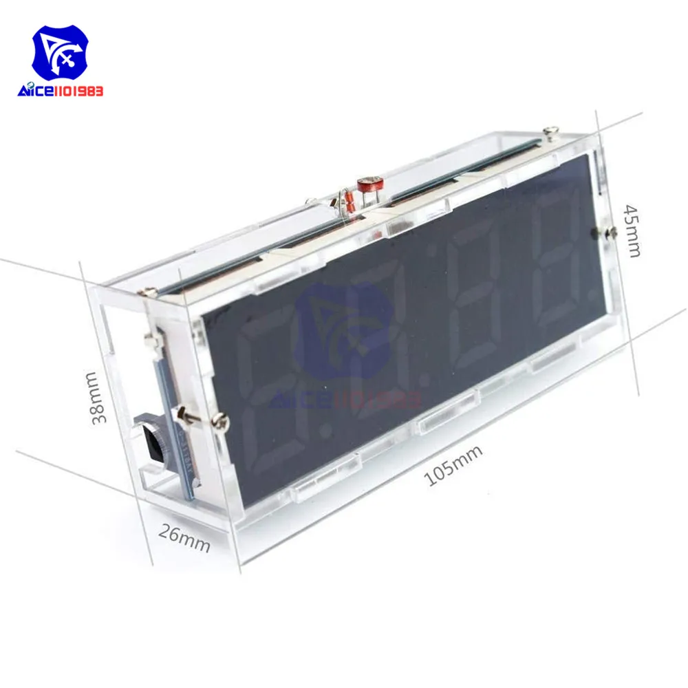 diymore 51 Single-chip Digital Clock LED Display Kit Light Control Date/Time/Temperature Alarm Buzzer Electric Learning Kit