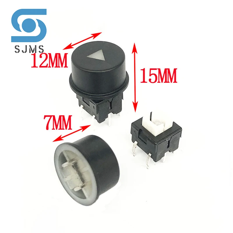 2Pcs 8*8*8.5mm DIP-6P With Light LED Tactile Micro Push Button Momentary Switch + Can transmit light Round button Switch Cap