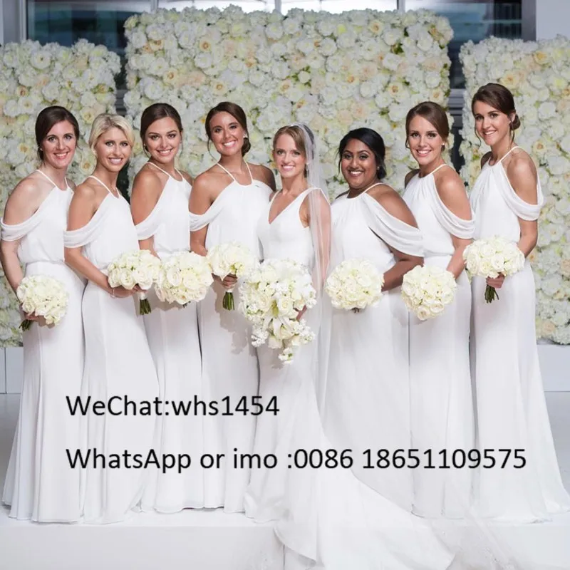 Elegant Stylish Chiffon Bridesmaid Dresses Long 2023 White Bohemia Wedding Guest Dress A-line Formal Robe Demoiselle D'honneur