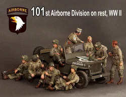 1/35 Resin Figures Model kits Fantasy model 101st Airborne Division on rest, WW II NO CAR  Unassambled Unpainted 175