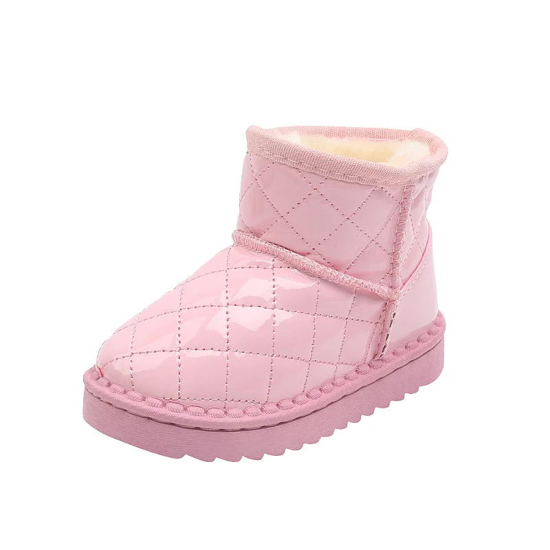 Unisex Jongens Enkellaarsjes Meisjes Winter 2021 Mode Pluche Slip-On Kids Snowboots Platte Met Kind Meisje Schoen waterdicht 3-12 Jaar