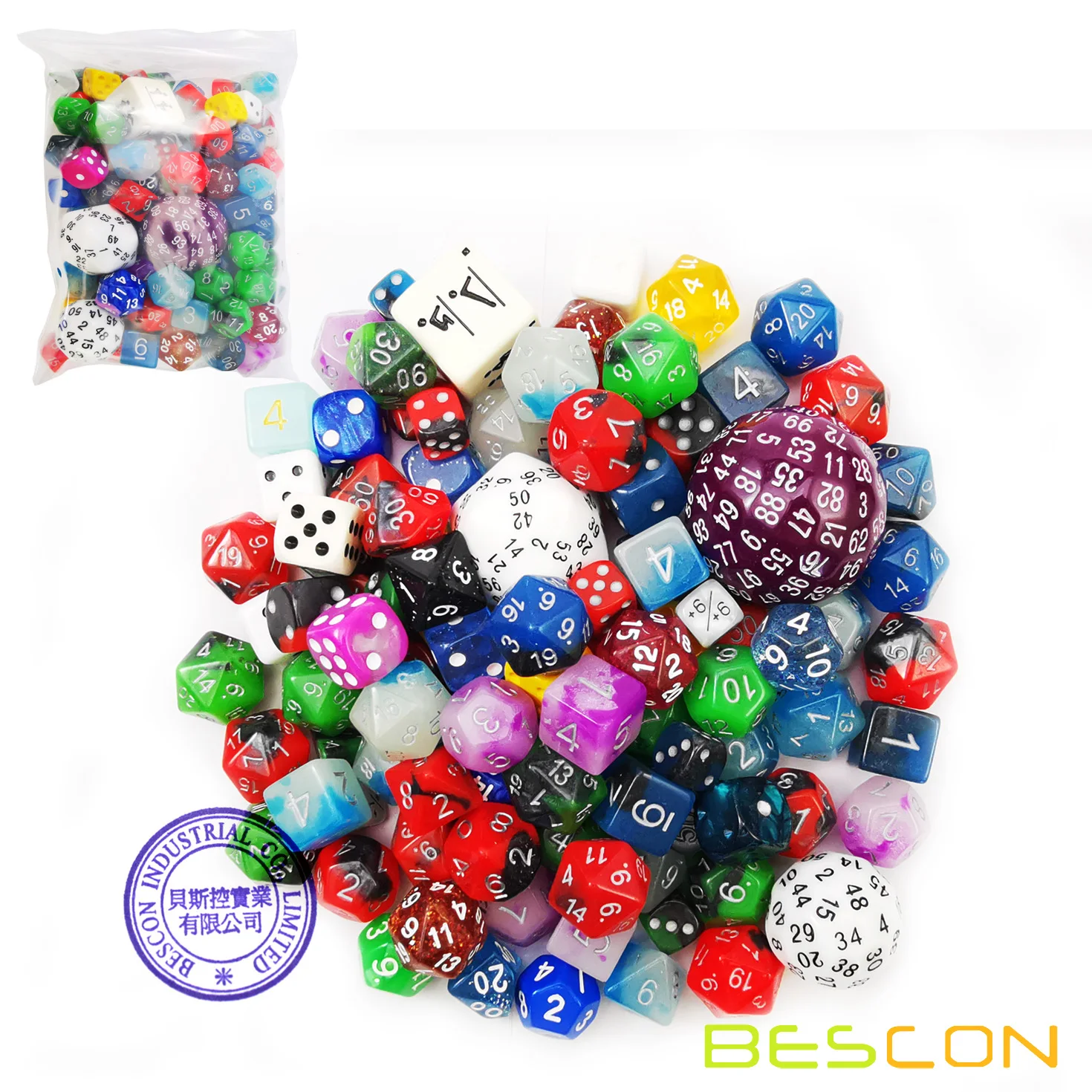 Bescon Big Better Rejects Dice Pack 100+, Second Dice Set 100pcs