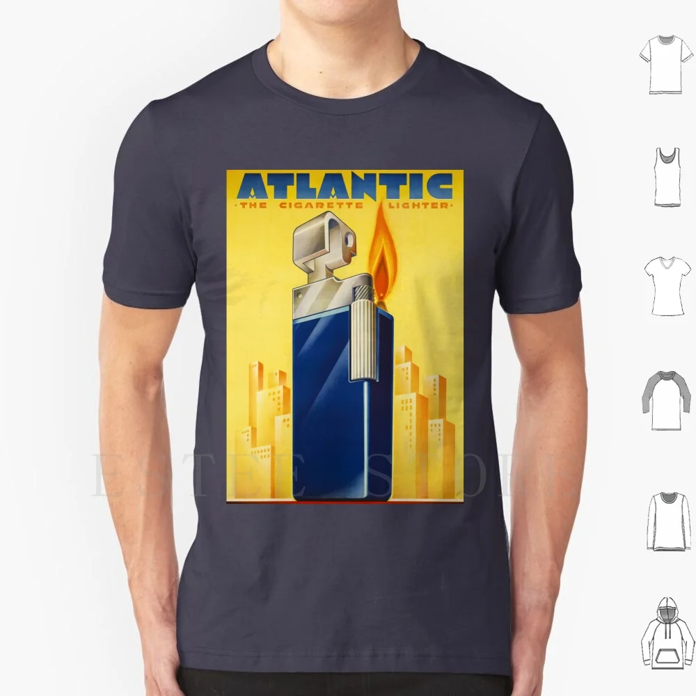 Noel Fontanet-Briquet Atlantic , 1935 , Art Deco Poster T Shirt DIY Big Size 100% Cotton 1920 1930 1920s 1930s Art Art Art Art