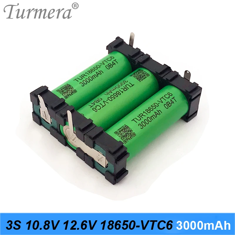 Turmera VTC6 bateria 3000mAh 30A bateria TUR18650-VTC6 3S 12.6V 4S 16.8V 5S 21V dodaj uchwyt do 12V 18V śrubokręt baterie użyj