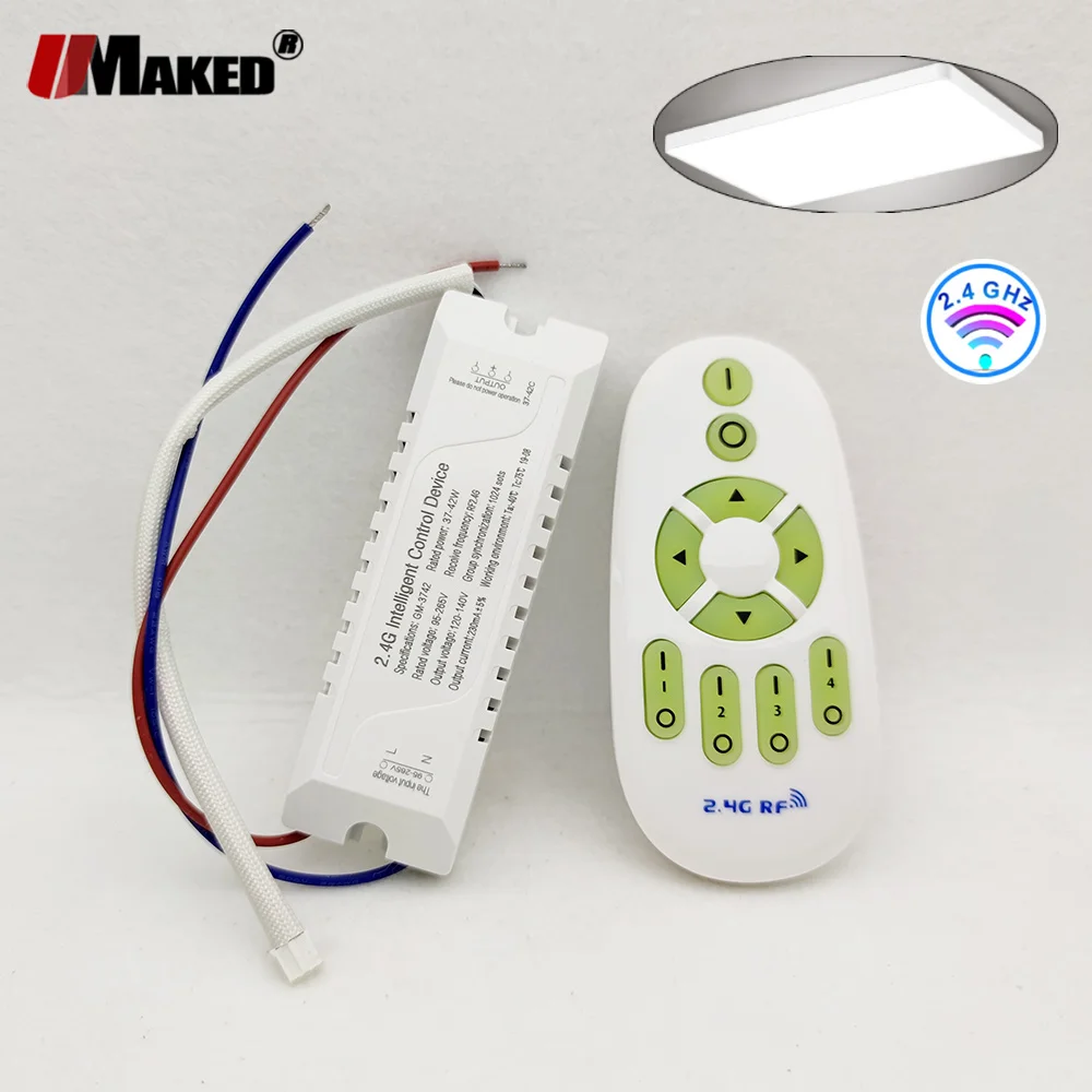 2Set 48W 110V 220V LED Driver Intelligent 2.4G Wireless RF Remote Controller lighting Transformers 43-48W For Ceiling Lamp DIY