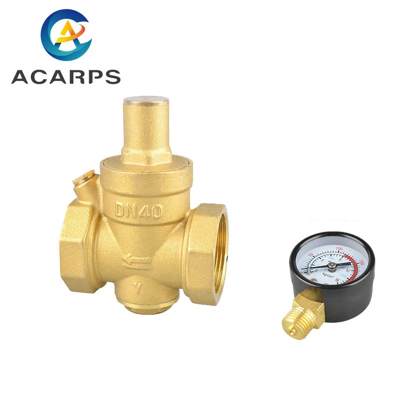 

1-1/2" Brass Water Pressure Reducing Maintaining Valve Regulator Adjustable Relief Valve Gauge