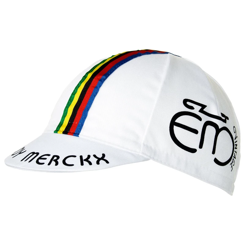 Vintage Eddy Merckx Cycling Cap White/Black Bike Hat One Size Fits Most