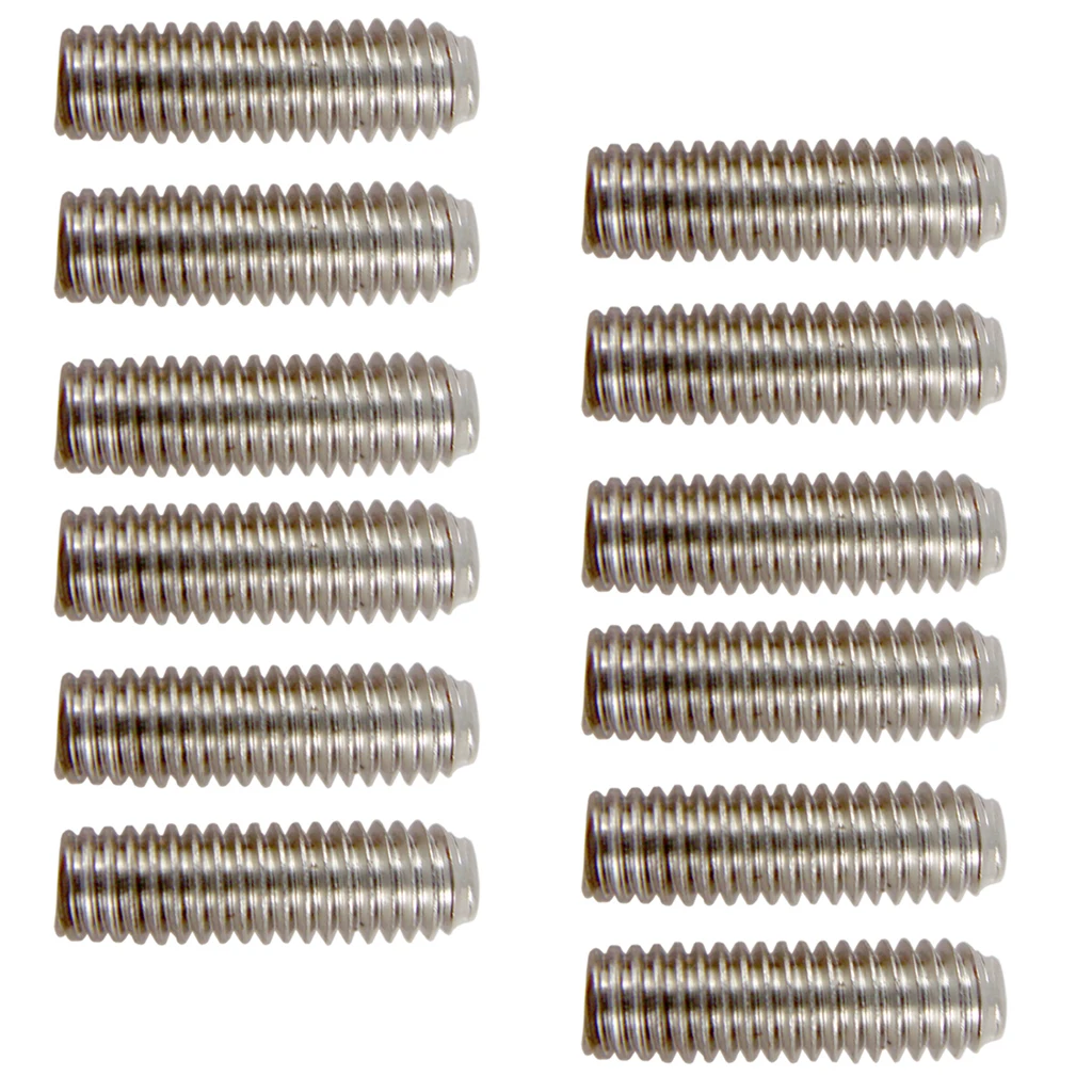 1 Pack/12pcs Guitars Bridge Saddle Height Adjust Hexagon Screws Bolts Silver Luthier Tools DIY