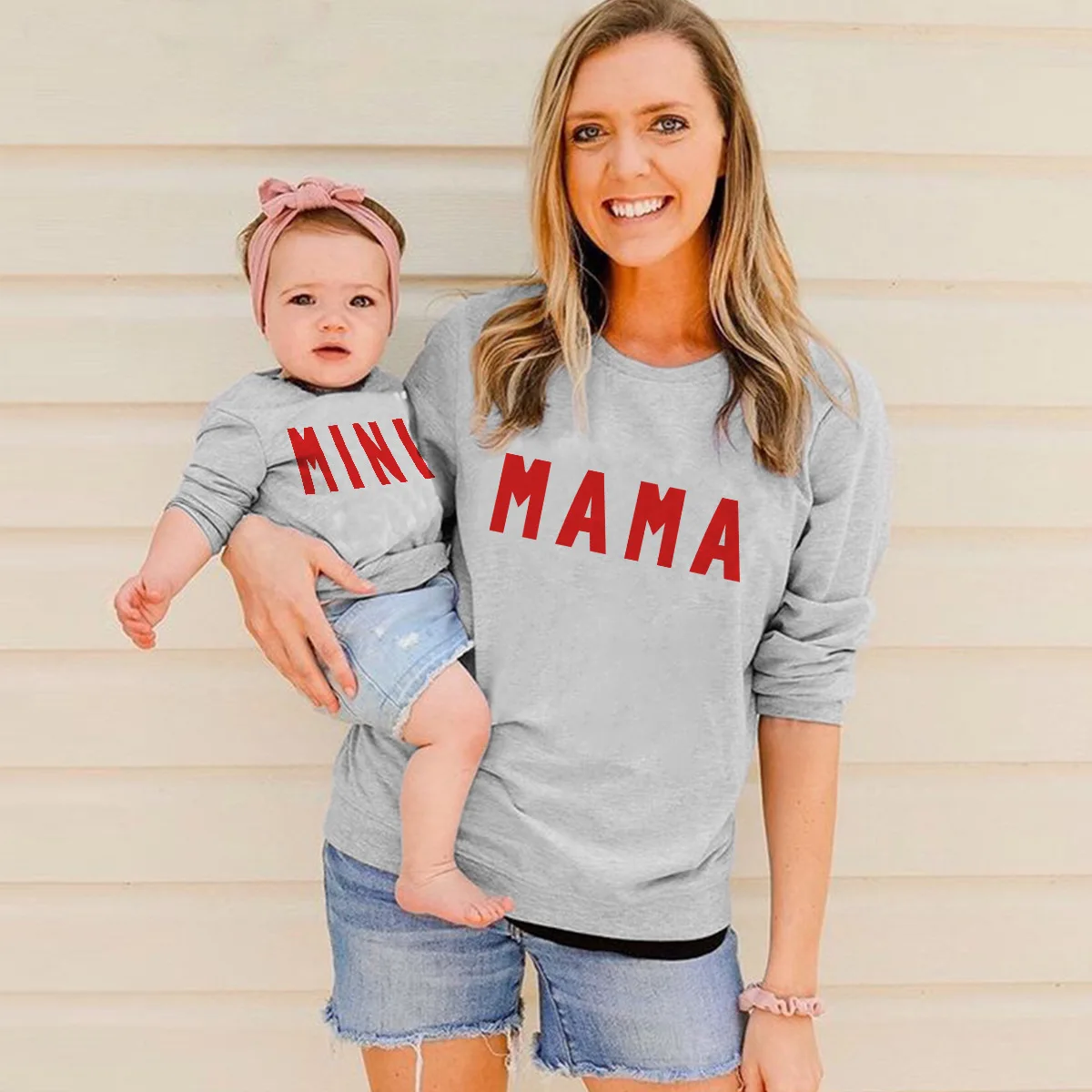 

Spring Autumn Family Matching Hoodies Mother and Daughter Clothes Cotton Mother Kids Sweatshirt Letter Long Sleeve Pullover Tops