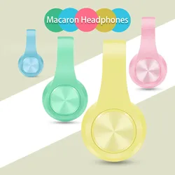 Newly Macaron Colors Stereo Headset Bluetooth Earphone Headphone Wireless Handsfree Universal for Iphone Huawei Xiaomi Samsumg