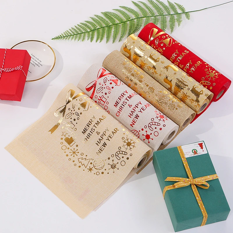 Merry Christmas Red Snowflake Snowman Long Table Flag Runner Cloth 28x275CM Table Runners Modern Home Decor Chemin De Table