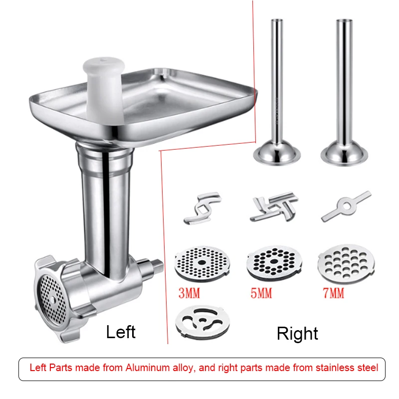 Steel Kitchen Meat Grinders Attachment For Kitchen Aid Stand Mixer Sausage Stuffer Kitchen Appliances chopper Parts