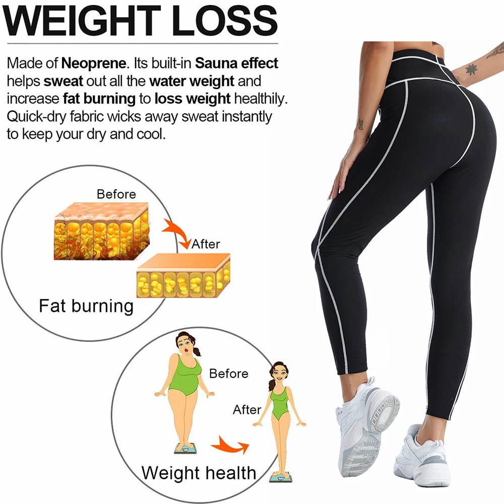 Women Sauna Shaper Pants Body Shaper Full Hot Sweat Effect Coating Slimming Pants Shapewear Workout Gym Leggings Fitness