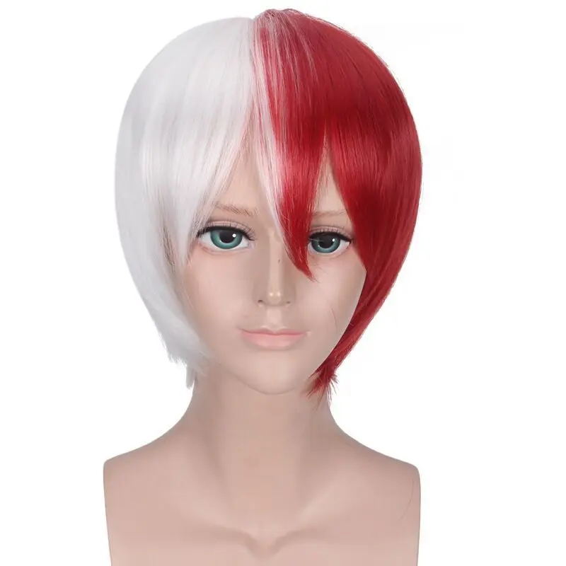 Chłopcy My Hero Academia Cosplaywig akcesoria Peruca mężczyźni Halloween Todoroki Shoto kostiumy karnawałowe Purim impreza przebierana sukienka