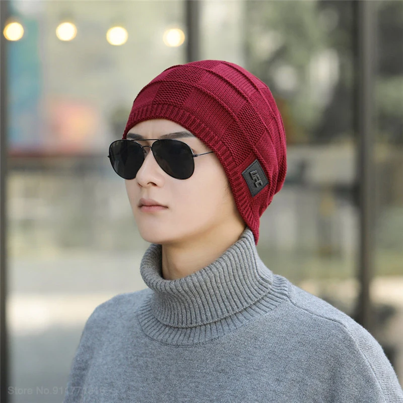 Youpin Hip Hop Winter Warm Hat Scarf Beanies Knit Loose Hat Warm Baggy Skullies Knitted Hat For Men Women Ski Sports Beanies Cap