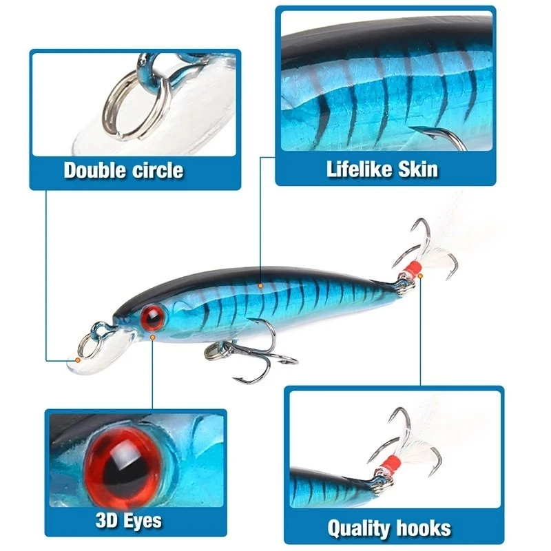 1PCS Minnow Fishing Lure 90mm 7.2g Slow Sinking Hard Bait Wobbler Jig Bait Crankbait Carp Striped Bass Pesca Fishing Tackle