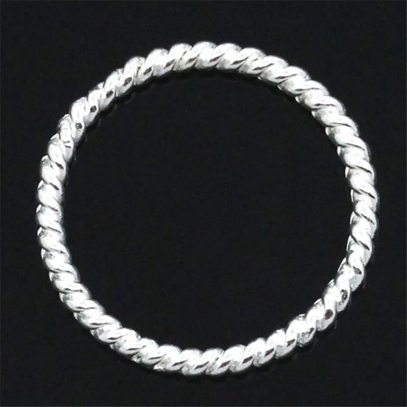 50PCs DoreenBeads Closed Jump Rings for Connectors/Pendants Jewellry Findings Silver color Striped 18mm Dia