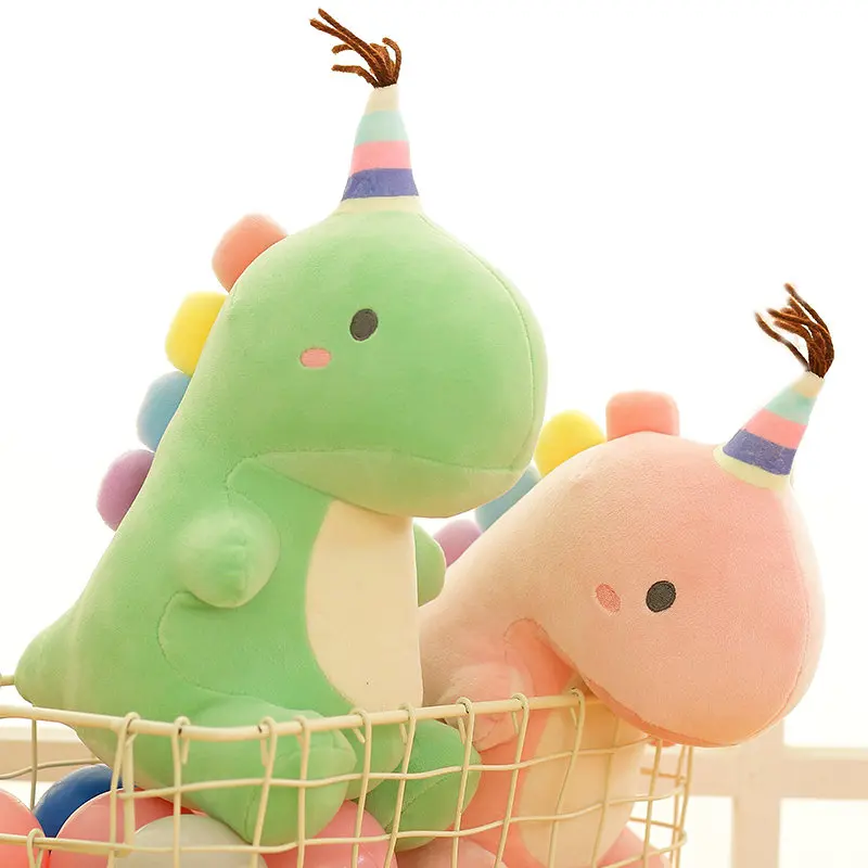 Schattige Hoge Kwaliteit Regenboog Hap Dinosaurus Plushie Pop Gevulde Glazen Groene Dino 'S Roze Dinosaurus Knuffel